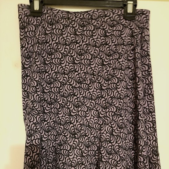 FIRST OPTION BLACK & PURPLE PRINT SKIRT - Picture 1 of 5